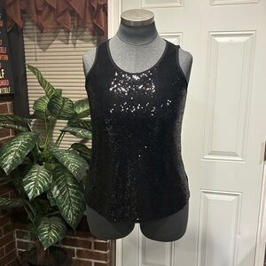 Lane Bryant Black Sequin Tank Top